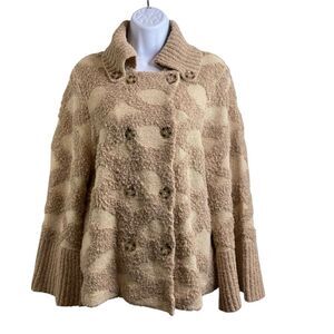 Rosie Neira Women's Intarsia Spotted Cardigan Size S Wool Blend Boho Cottagecore